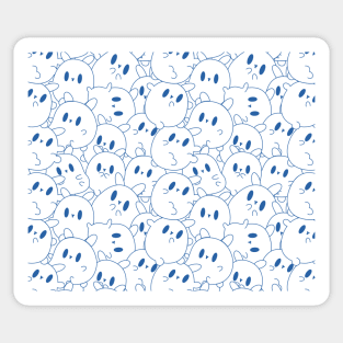 Kawaii Bunnies Blue Sticker